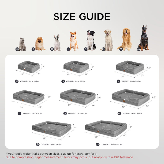 Bedsure Orthopedic Dog Beds Large Sized Dog - Washable Large Dogs Bed Waterproof, Big Comfort Dogs Couch Sofa with Washable Removable Cover, Supportive Foam Pet Bed with Nonskid Bottom