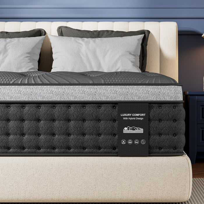 Firm Queen Mattress 14 Inch, Cooling Hybrid Queen Mattress for Deep Sleep