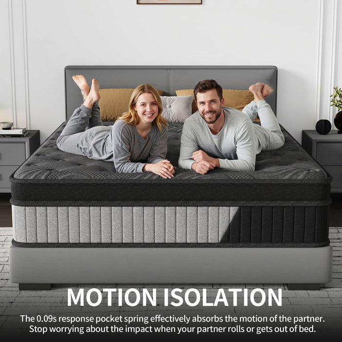 14 Inch Hybrid Mattress -Queen Memory Foam & Individual Pocket Springs - Medium Firm Hybird Mattress for Motion Isolation & Pressure Relief - Cool Gel Infused for Hot Sleepers