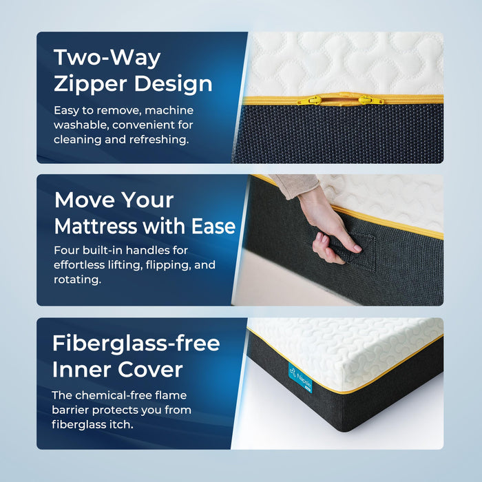 NAPSIE 14 Inch Queen Memory Foam Mattress in a Box, Cooling Gel Infused