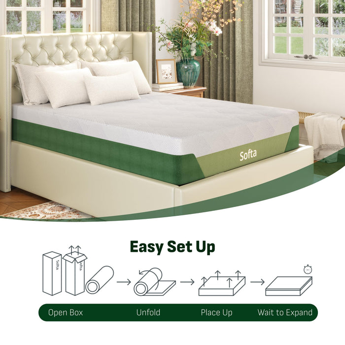 Softa 12 Inch Twin Cooling Gel Memory Foam Mattress, Viscose from Bamboo, 3-Layered Mattress with Green Tea Support, Medium Firmness, CertiPUR-US Certified, Washable, 10-Year Warranty, Bed-in-a-Box