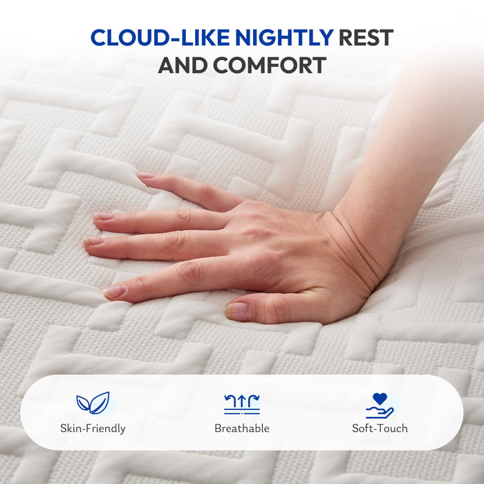 Gelsea Queen Mattress 10 Inch for Cool Sleep & Pressure Relief, Gel-Infused Green Tea Memory Foam, Medium Plush Support with Egg-Crate Design, CertiPUR-US Certified, Fiberglass Free Bed in a Box