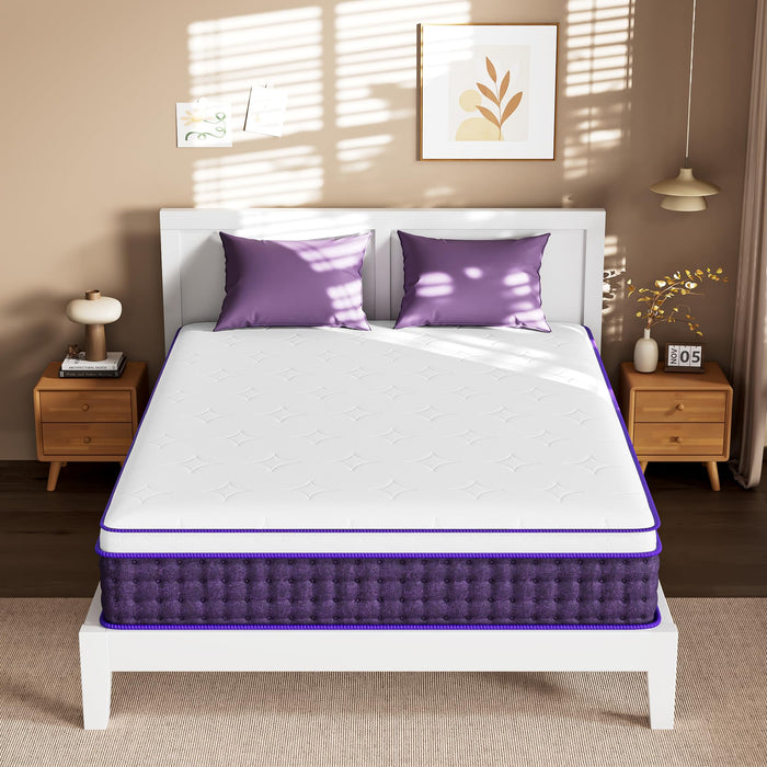 REGOSS Queen Mattress 12 Inch, Plush Hybrid Mattress in a Box, Memory Foam for Back Pain, Soft Queen Size Mattresses, Cloud-Like Pressure Relief, Fiberglass-Free, CertiPUR-US, 365-Night Trial