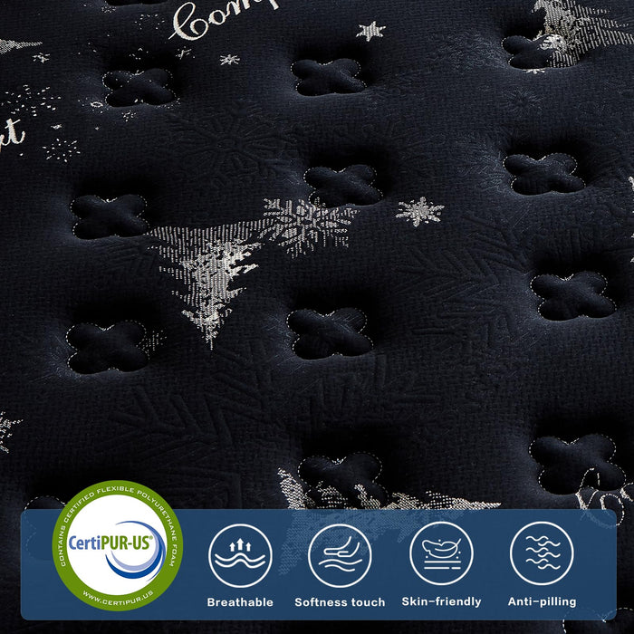 Dkibcum Queen Mattress 12 Inch, Cooling Hybrid Bed in a Box, 7-Zones Individual Pocket Spring, Mattress Queen for Back Pain Relief & Motion Isolation, Fiberglass-Free, CertiPUR-US, 365-Night Trial