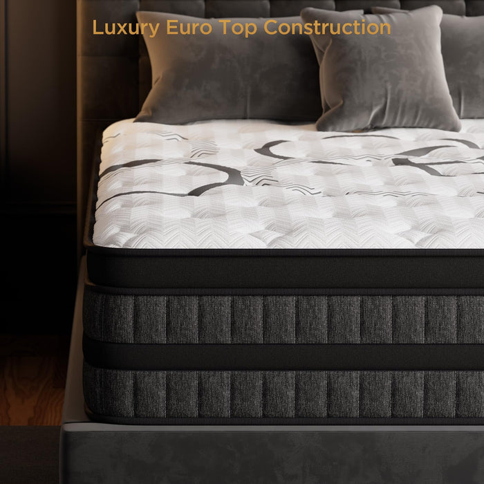 Luxysea Queen Mattress, 14 Inch Queen Size Mattresses in a Box, Memory Foam Hybrid Mattress, with Individual Pocket Spring for Motion Isolation & Silent Sleep, Pressure Relief, Plush Firmness