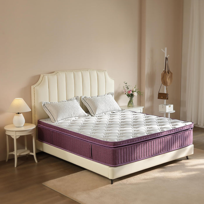 BedsPick Full Size Mattress, 12 inch Hybrid Mattress in a Box Pillow Top with Gel Memory Foam and Pocketed Coils for Lumbar Support, Spinal Pressure Relief, Medium Firm, CertiPUR-US Certified