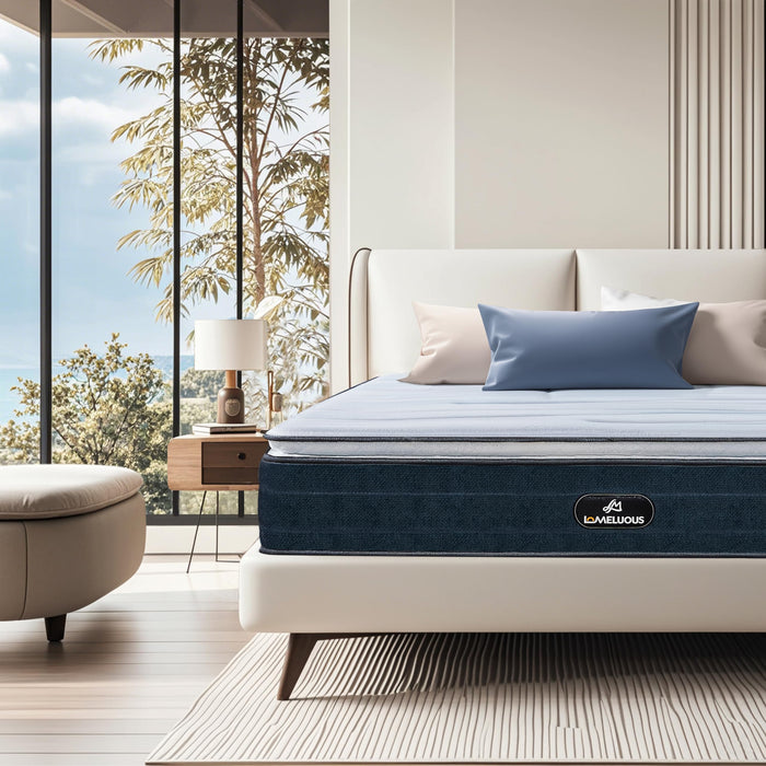 Lomeluous Queen Mattress 14 Inch,Luxurious Layered Support Queen Size Mattress with 3” Pressure Relie Layer and Coils System for Proper Lumbar & Hip Support, Cooling Upgrade Medium Firm