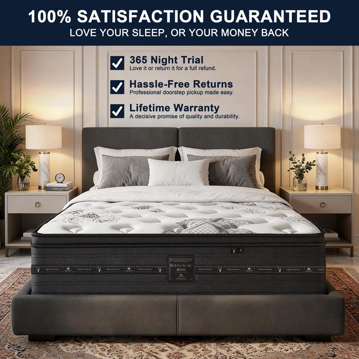 Maranon Queen Mattress 12 inch, Hybrid Queen Size Mattress in a Box, Individually Wrapped Coils & Gel Memory Foam for Back Support, Pressure Relief & Motion Isolation, Medium Firm, 365 Nights Trial