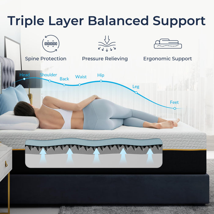NAPSIE 14 Inch Queen Memory Foam Mattress in a Box, Cooling Gel Infused