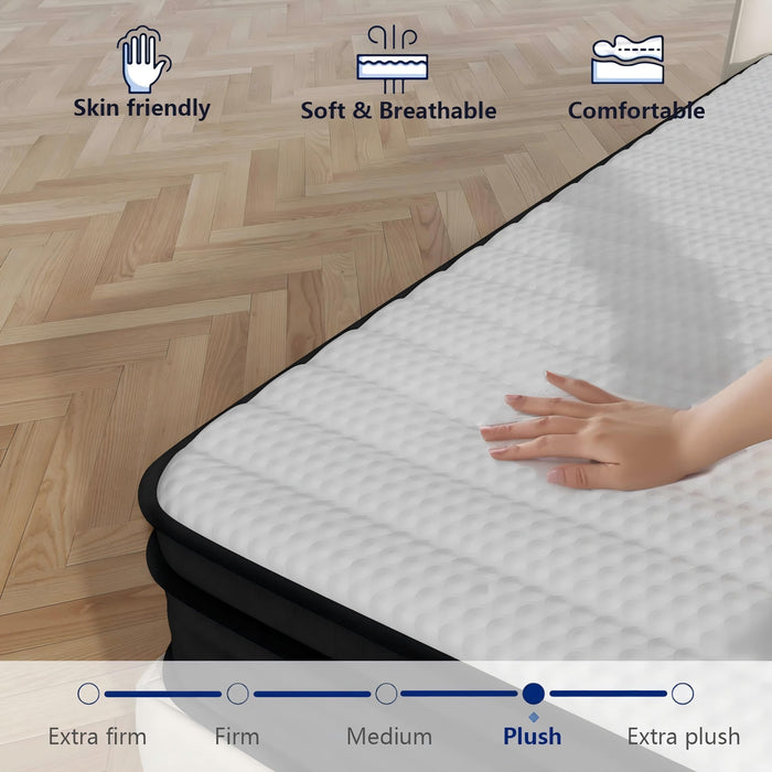 Crayan Queen Mattress, 12 Inch Hybrid Memory Foam Mattress in a Box with Individual Pocket Spring for Motion Isolation & Silent Sleep, CertiPUR-US