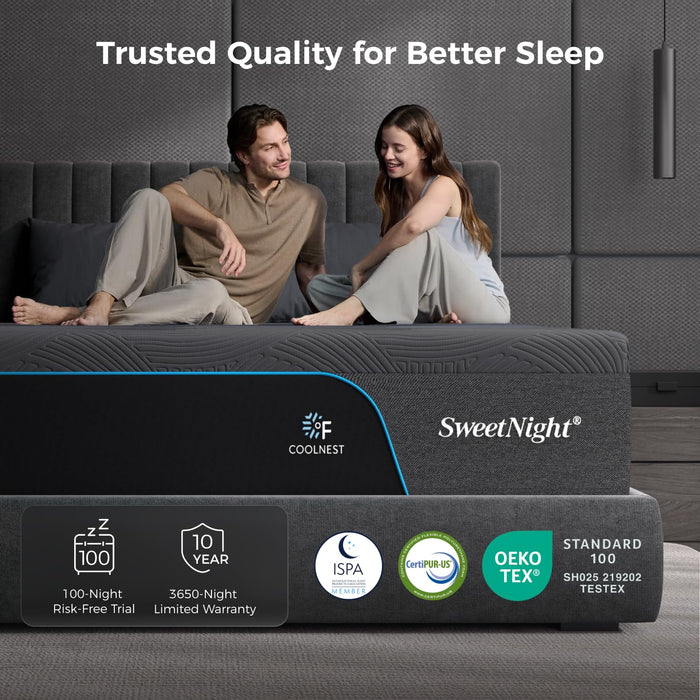 Sweetnight CoolNest Ultra King Size Mattress 14 Inch Memory Foam,Fresh Wake