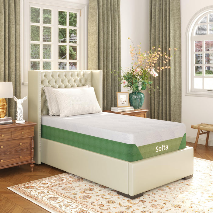 Softa 12 Inch Twin Cooling Gel Memory Foam Mattress, Viscose from Bamboo, 3-Layered Mattress with Green Tea Support, Medium Firmness, CertiPUR-US Certified, Washable, 10-Year Warranty, Bed-in-a-Box