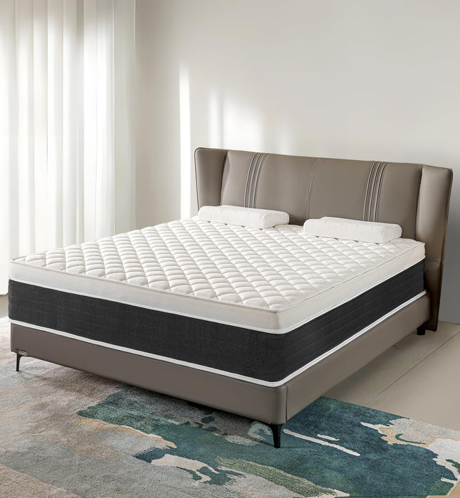 elitspace Queen Size Mattresses,Memory Foam Hybrid Mattress in a Box,10 inch Medium Firm Feel mattresses,Individual Pocket Spring and Supportive, Comfort for Sleep,Pressure Relief,Black & White.
