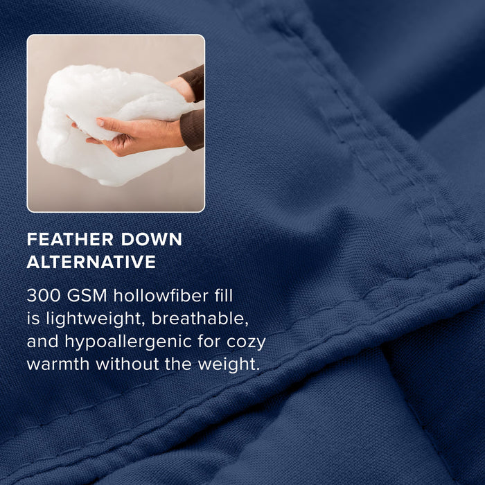 Bare Home Duvet Insert Comforter - Twin/Twin Extra Long - 8 Duvet Loops - Goose Down Alternative - Ultra-Soft - Premium 1800 Series - All Season Warmth - Bedding Comforter (Twin/Twin XL, Dark Blue)