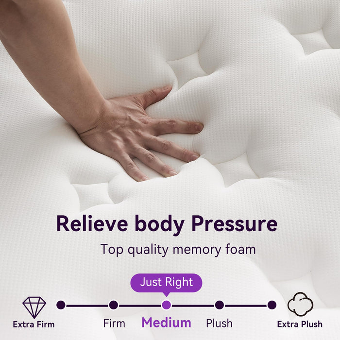 Susalt 12 Inch Queen Size Hybrid Mattress in a Box, CertiPUR-US Certified Mattress with Gel Memory Foam and Pocket Springs,Pressure Relief &Medium Firm,100-Night Trial