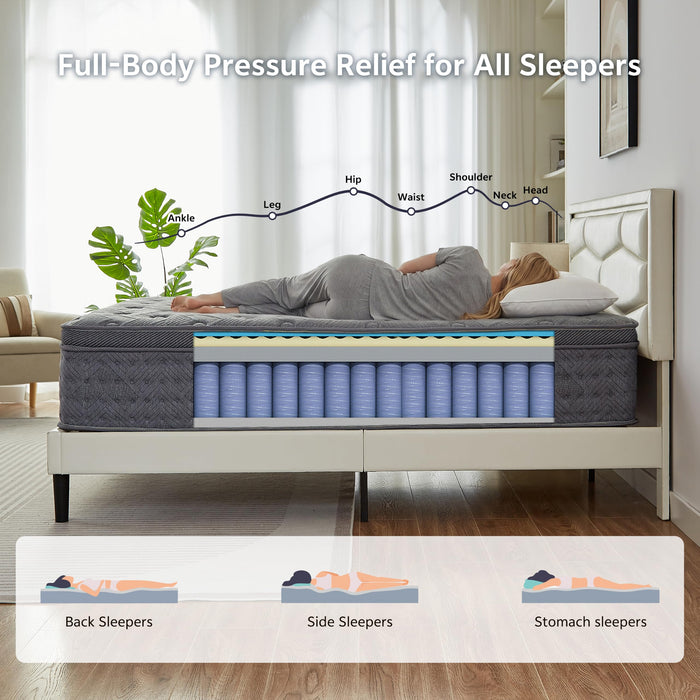 Queen Size Mattresses, 12 Inch Hybrid Queen Mattress in a Box