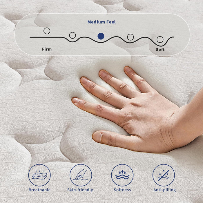 SupremeSleep Queen Mattress, 12 Inch Queen Size Mattresses in a Box, Individually Wrapped Pocket Coils for Isolate Motion,Pressure Relief, CertiPUR-US Certified, Support Comfort & Medium Firm