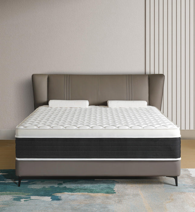 elitspace Queen Size Mattresses,Memory Foam Hybrid Mattress in a Box,10 inch Medium Firm Feel mattresses,Individual Pocket Spring and Supportive, Comfort for Sleep,Pressure Relief,Black & White.