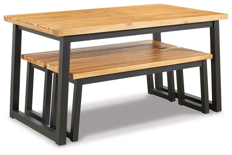 Town Wood Outdoor Dining Table Set (Set of 3)